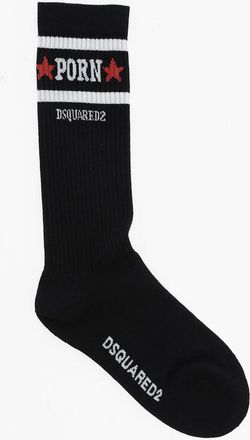 Dsquared2 ROCCO Long Mixed-Cotton Socks with Contrasting Detail size 38
