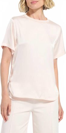 Lyss&eacute; Jenika Crochet Neck Band Mix Media Top In Pink