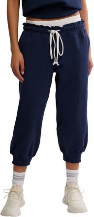 Free People FP Movement Flutter Crop Joggers in Navy at Nordstrom, Size Medium