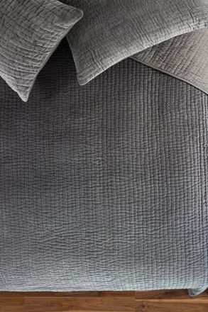Melange Home Tamara Velour Quilt 3-Piece Set in Dark Grey at Nordstrom Rack, Size King/california King