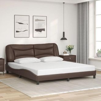 vidaXL Vidaxl - Estructura De Cama Sin Colch&oacute;n Cuero Sint&eacute;tico Marr&oacute;n 180x200cm