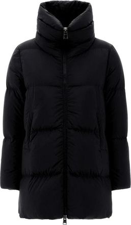 Herno Zwarte Nylon Donsjas met Rits - Dames - Gewatteerde jassen - Zwart - XL - Nylon - Jassen