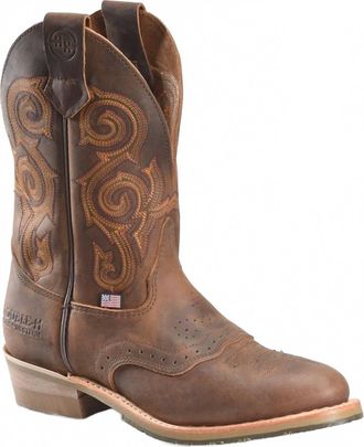 Double-H Boots Mens Rockdale Western Work Boots In Brown