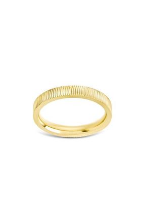 Sterling Forever Herringbone Ribbed Ring in Gold at Nordstrom, Size 9