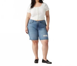 Levi's Mid Length Distressed Short - Plus Size In What Are We