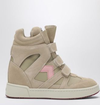 Isabel Marant Bekett wedge sneakers in beige/pink suede