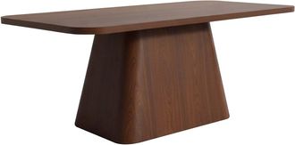 Oviala Mesa de comedor rectangular escandinava de 180 cm efecto madera oscura