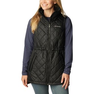 Columbia Copper Crest Vest Womens Black Quilted Fleece Lined Full Zip KFC545