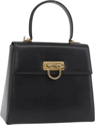 Ferragamo Pre-owned Hand Bag - Dames - Vintage Handtas - Zwart - ONE Size - Leer - Vintage