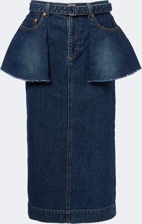 sacai Falda midi de denim