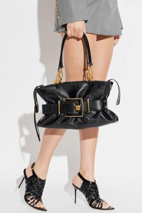 Balmain Anthem Shoulder Bag, Womens, Black