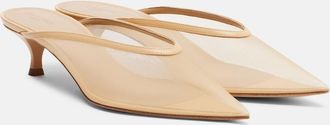 Le Monde Beryl Venetian leather-trimmed mules