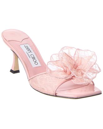 Jimmy Choo London Skye/Corsage 70 Lace & Leather Sandal