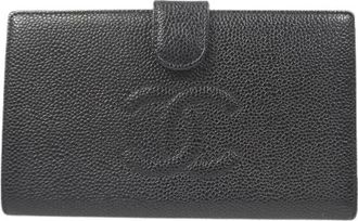 Chanel Pre-owned Wallets, female, Black, Size: ONE SIZE Pre-owned Leather Wallet