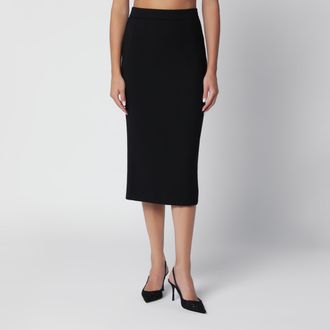 Dolce & Gabbana Black midi skirt in virgin wool
