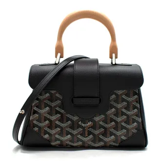 Goyard Black Sa&iuml;gon Mini Top Handle Bag