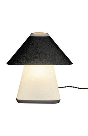Jonathan Y Designs Enzo 11.63 Modern Contemporary Plant-Based PLA 3D Printed Dimmable LED Table Lamp, White/Black in White/black With White Shade at