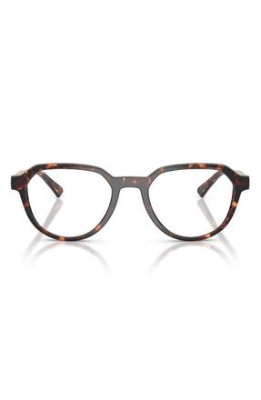 Michael Kors Lanai 52mm Geometric Optical Glasses in Dark Tortoise /Smoke Gradient at Nordstrom