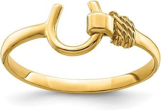Diamond2Deal 14k Yellow Gold Horseshoe Ring