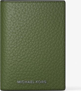 Michael Kors Hudson Pebbled Leather Folio Card Case