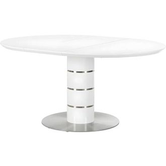 Vente-Unique Vente-unique - Tavolo da pranzo allungabile da 4 a 6 coperti mdf e Metallo inossidabile Bianco laccato - cusco
