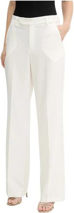Fracomina Wijde broek - Dames - Wijde Broeken - Wit - M - Polyester - Broeken