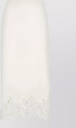 Fabiana Filippi midi wool skirt lace trim hem