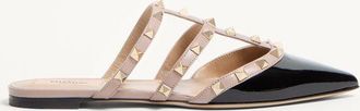 Valentino Garavani Mule Rockstud In Vernice Donna NERO/POUDRE 35.5