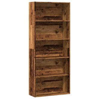 Berkfield Home Book Cabinet Old Wood 80x30x189 cm Engineered Wood in Brown | Size: 80 x 30 x 189 cm