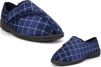 Generic Mens Rubber Sole Slippers Size 6 Boys Slippers Size 7 Rubber Sole Slipper Mens Washable Slipper Washable Touch Fastening Sizes 6-12 Navy 10 UK