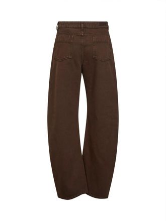 Christophe Lemaire High-Waisted Curved Jeans - Brown