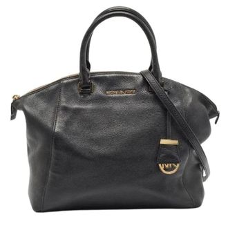 Michael Kors Pre-owned Riley Satchel - Dames - Pre-owned - Zwart - Maat: ONE Size Leer