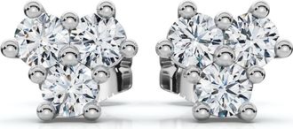 Pompeii3 Mini Trio Diamond Studs 14k Gold Lab Grown Womens Earrings