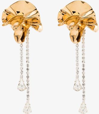 Sterling King Gold-Plated Sylvia Crystal Drop Earrings - Womens - Swarovski Crystal/Gold Plated Brass