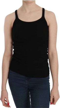 Pink Memories Elegant Mouwloos Spaghetti Band Top - Dames - Tops zonder mouwen - Zwart - S - Katoen - Tops