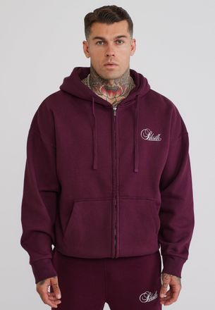 Siksilk Hombres Borgo&ntilde;a Essentials Full Zip Sudadera con Capucha XXL