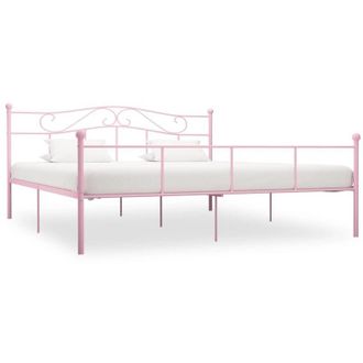 vidaXL Estructura De Lecho De Metal Rosa 180x200 Cm De Metal Rosa