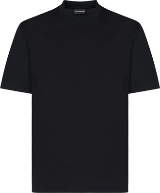 Emporio Armani Tops, Heren, Zwart, S, Katoen, Zwarte T-shirts en Polos