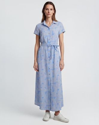 Lords of Harlech Inter Twine Womens Shirt Dress in Inter Twine Blue at Nordstrom, Size Xx-Large