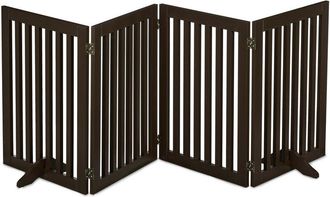 Relaxdays Relaxdays Barrera Seguridad Perros, Valla Protectora Plegable, 70 X 206 Cm, Cerca Mascotas, Con Patas, Marr&oacute;n