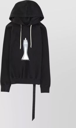 Rick Owens hooded jacket drawstring ribbed cuffs hem