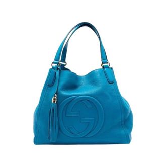 Gucci Pre-owned Handbags, female, Blue, Size: ONE SIZE Pre-owned Tote Bag