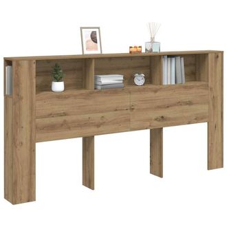 Berkfield Home Headboard Cabinet Artisian Oak 200x18.5x102.5 cm Engineered Wood in Brown