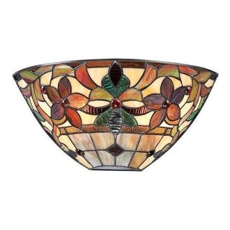 Netlighting Kami 2 Light Tiffany Uplighters Vintage Bronze E14 in Brown