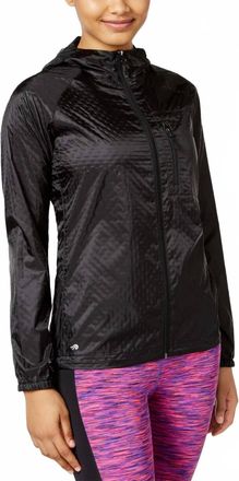 Ideology Activewear Hooded Lightweight Athletic Rain Jacket In Noir