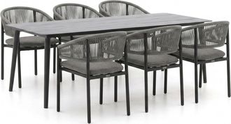 Bellagio la vita attrattiva Bellagio Panaro/Sora 220cm dining tuinset 7-delig stapelbaar