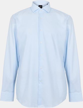 HUGO BOSS Mens Spread Collar Long Sleeve Regular Fit Shirt in Lt/Pastel Blue - Size 34 inch (Tall)
