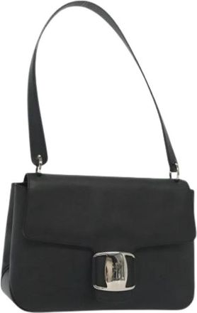 Ferragamo Pre-owned Shoulder Bag - Dames - Vintage Schoudertas - Zwart - ONE Size - Leer - Vintage