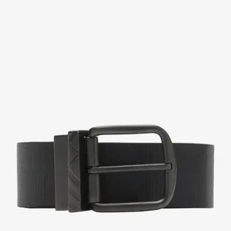 Burberry Mens Black / Charcoal Reversible Check Pin Belt, Size 100