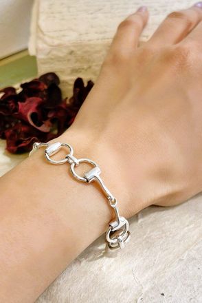 Otis Jaxon Snaffle Bit Chunky Sterling Silver Charm Bracelet
